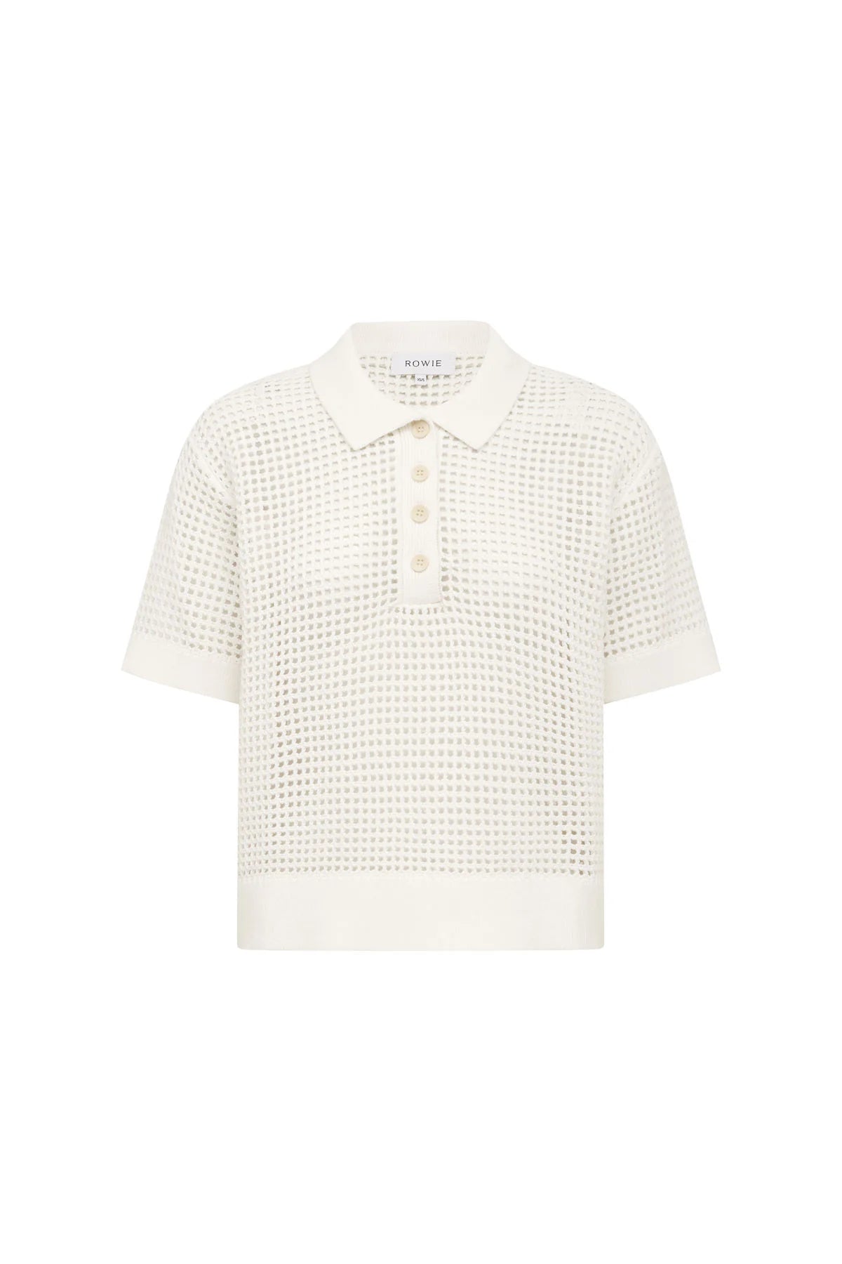 Rowie The Label Mimi Knit Polo Top Bone