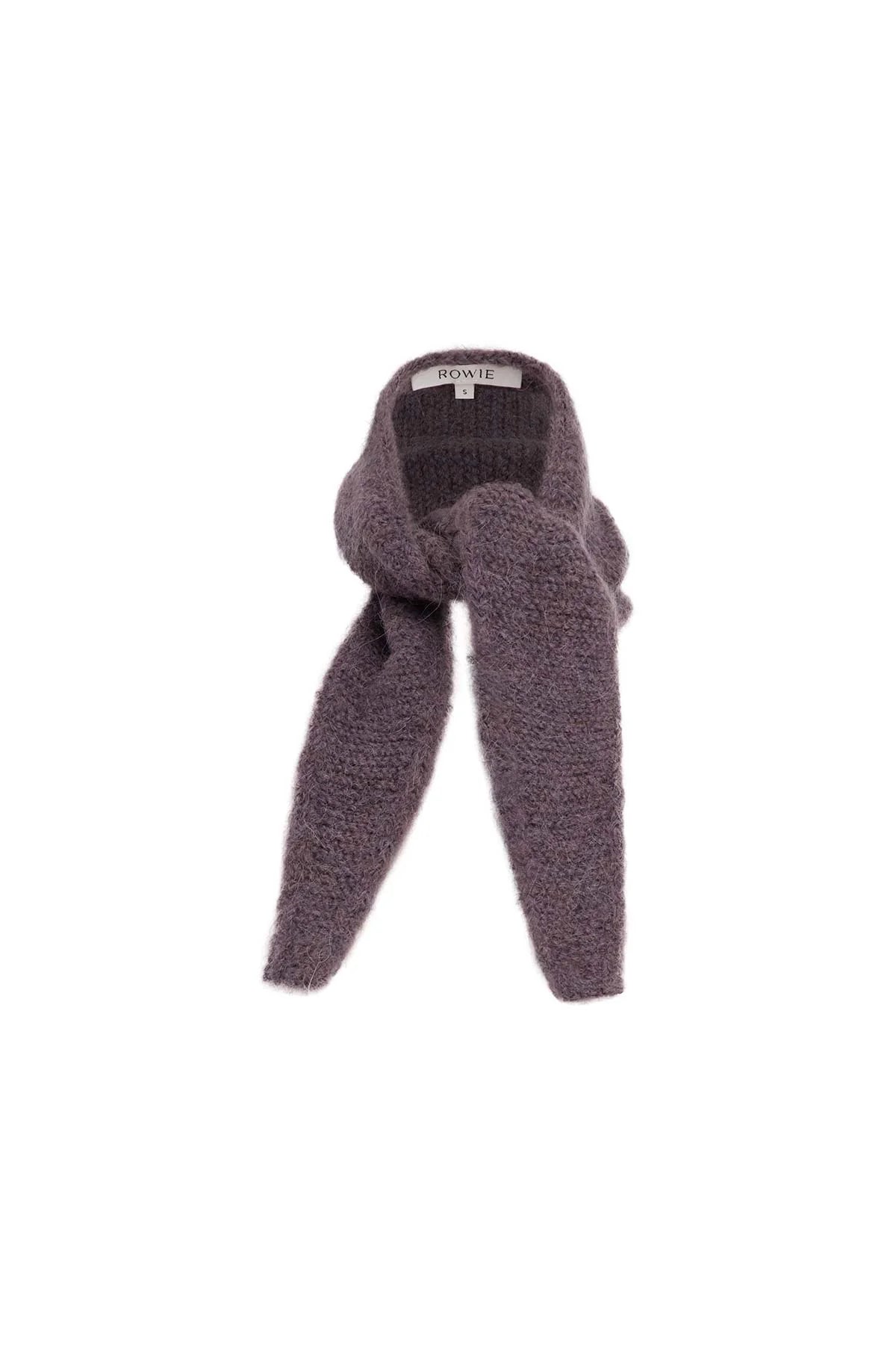 Rowie The Label Noa Knit Neckerchief Scarf Aubergine Marle