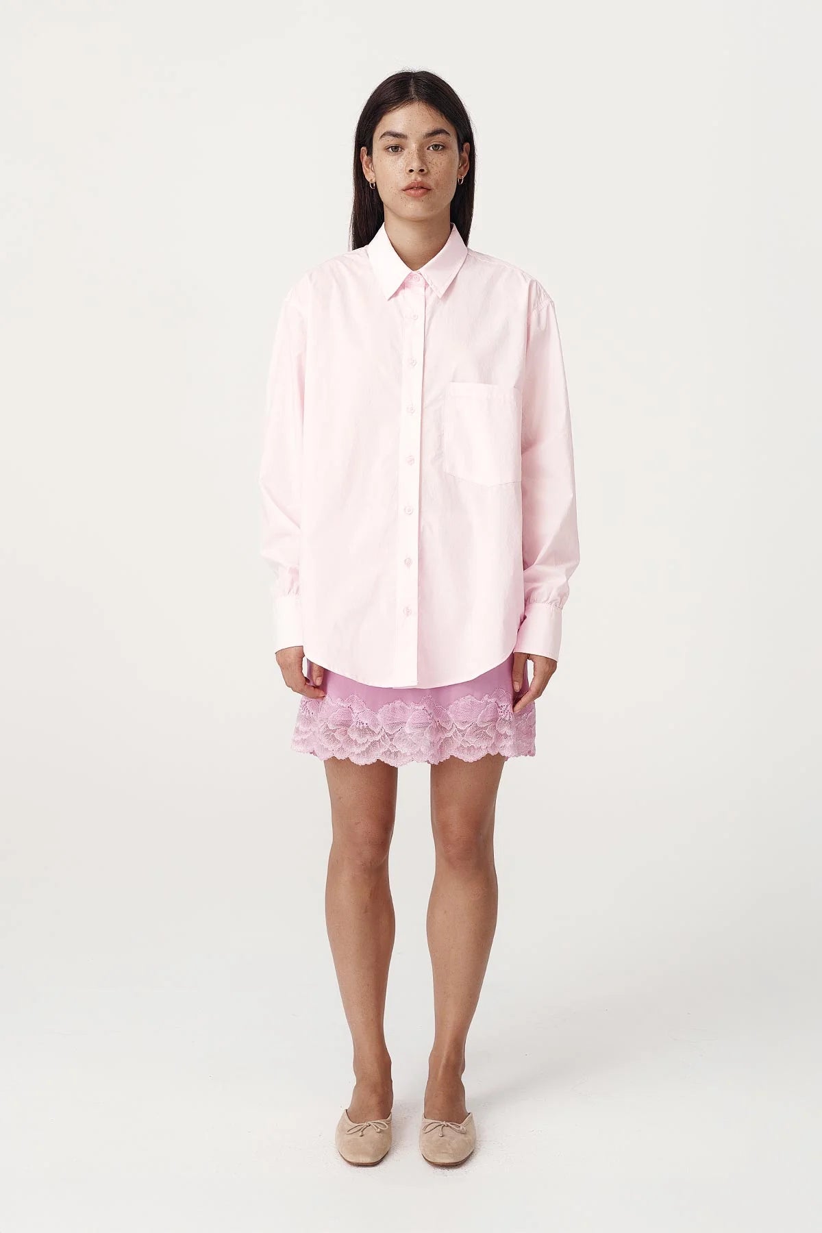 Rowie The Label Ramona Tie Back Shirt Powder Pink