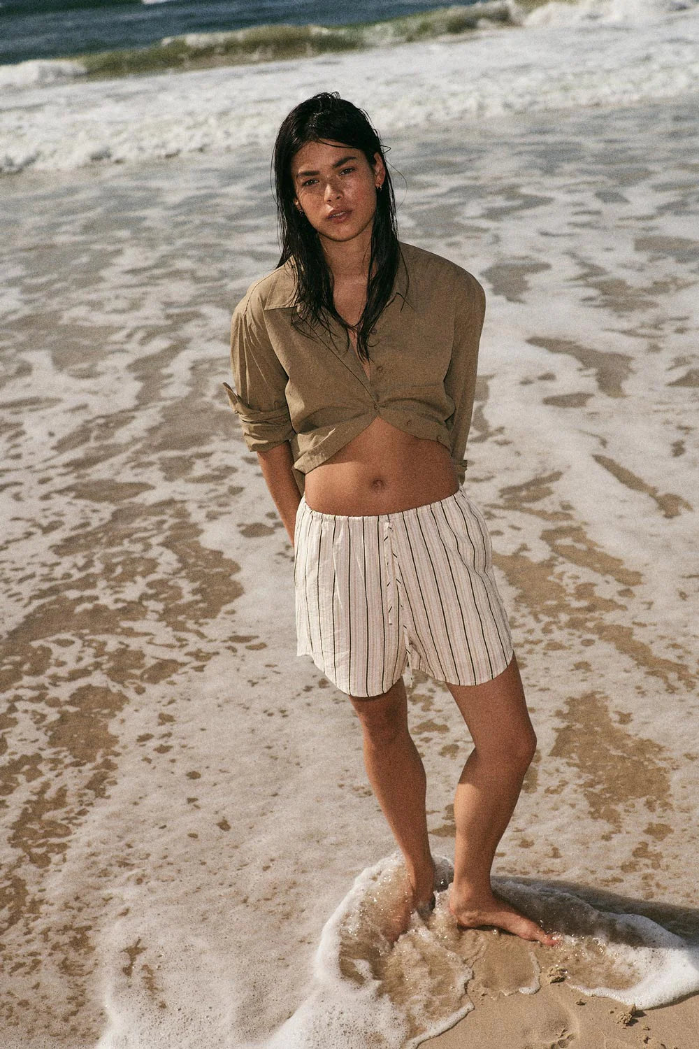 Rowie The Label Tia Shorts Cactus Stripe