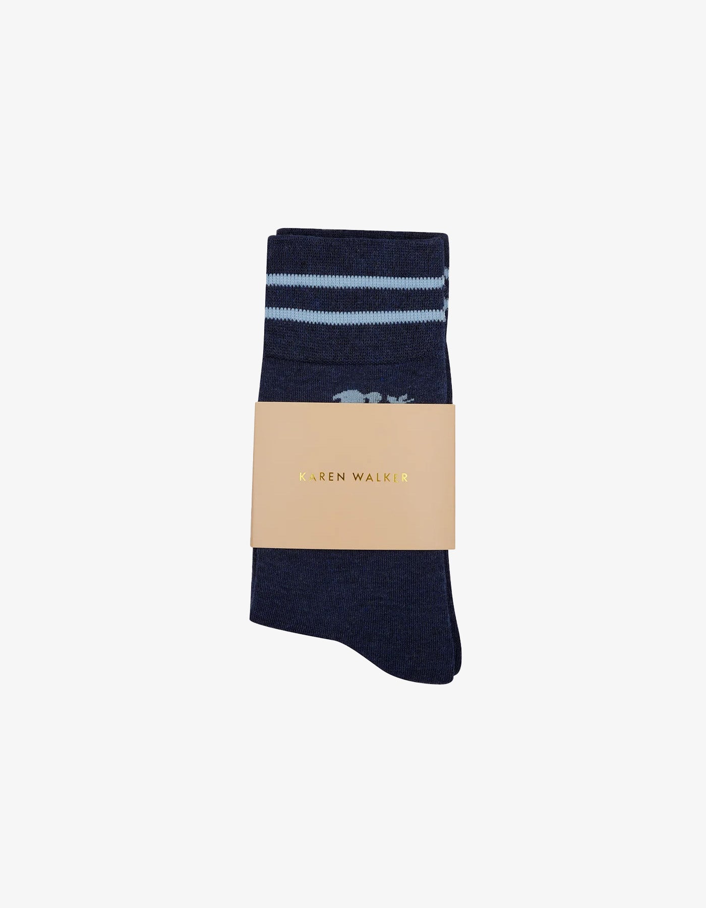 Karen Walker Runaway Socks Denim/White