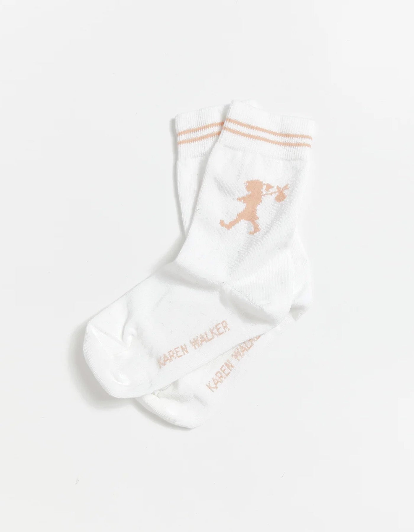 Karen Walker Runaway Ankle Socks White/Light Pink/One Size