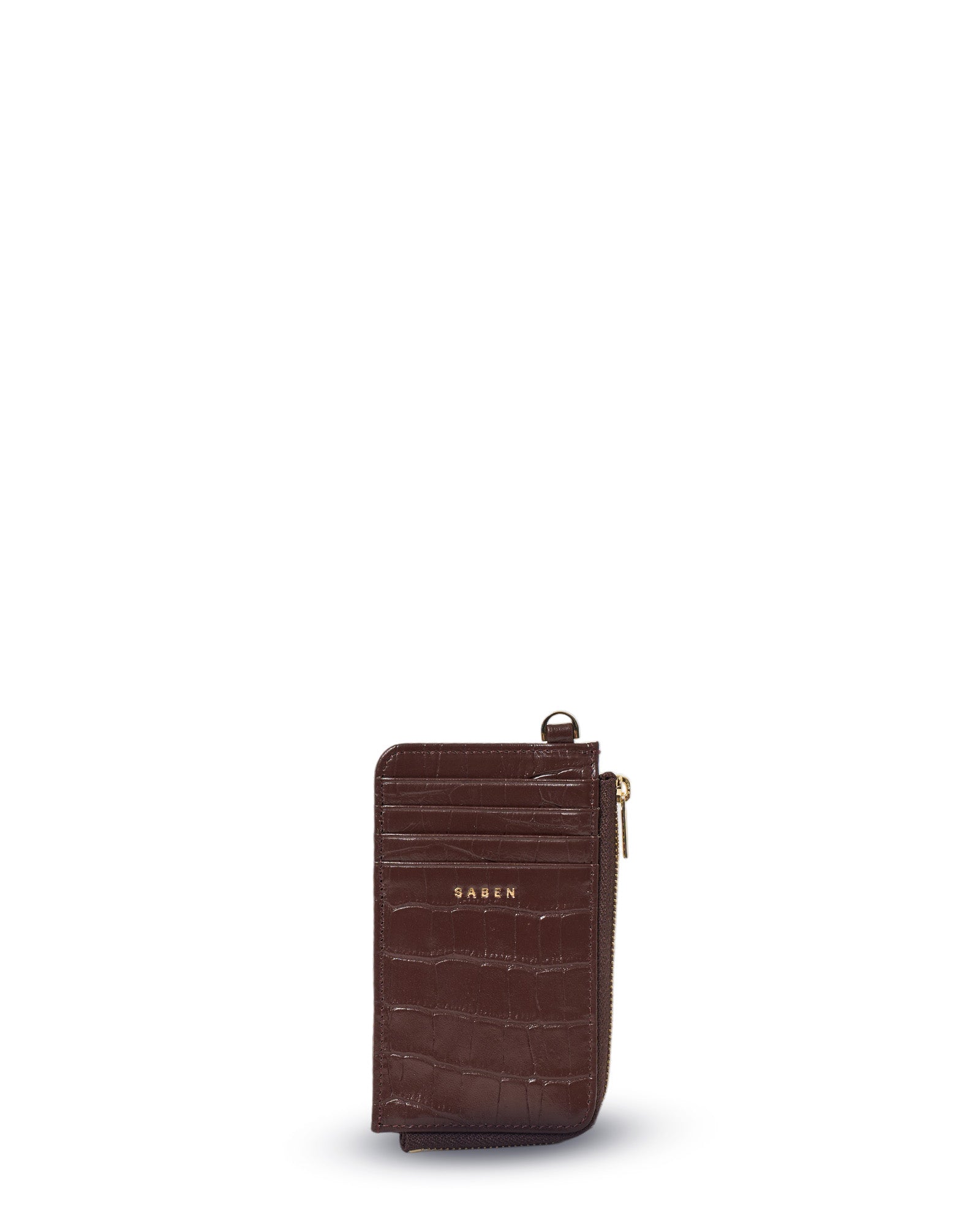 Saben Winona Card Holder Espresso Croc
