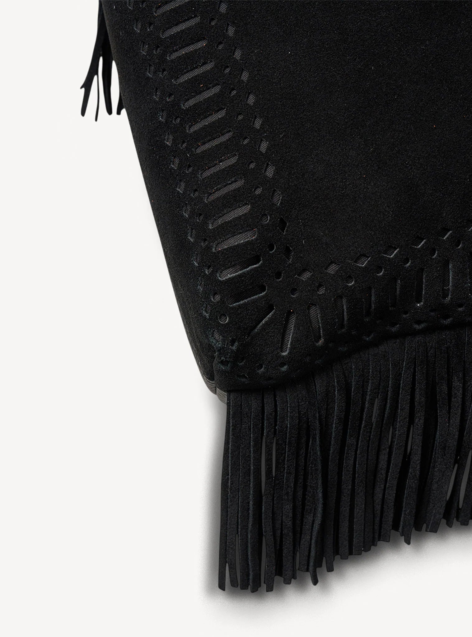 Saben Coco Mini Bag Black Suede + Fringe