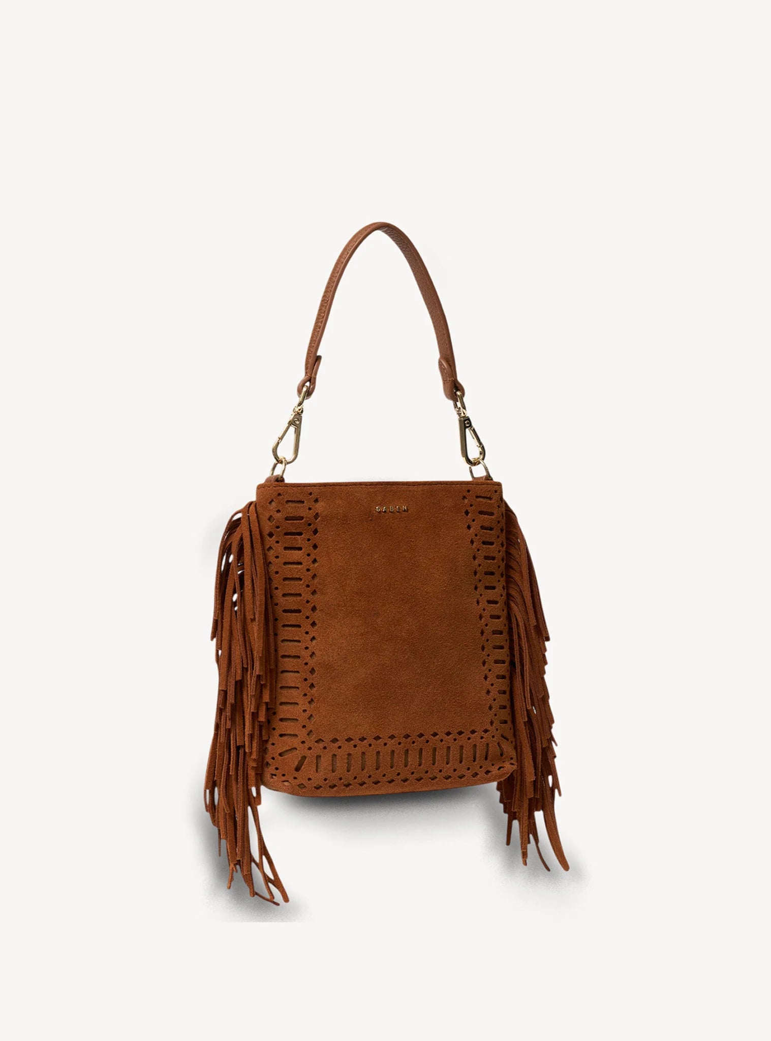 Saben Coco Mini Bag Tan Suede + Fringe