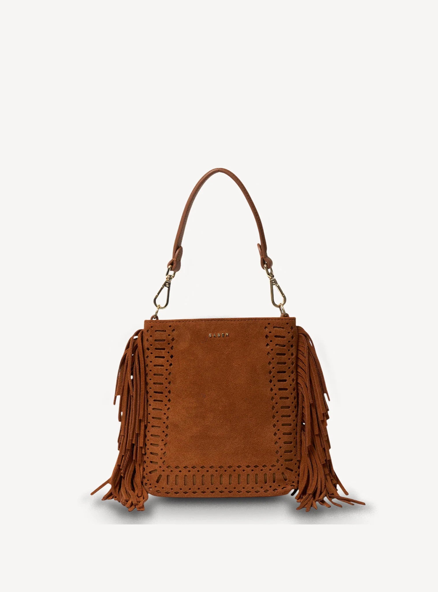 Saben Coco Mini Bag Tan Suede + Fringe