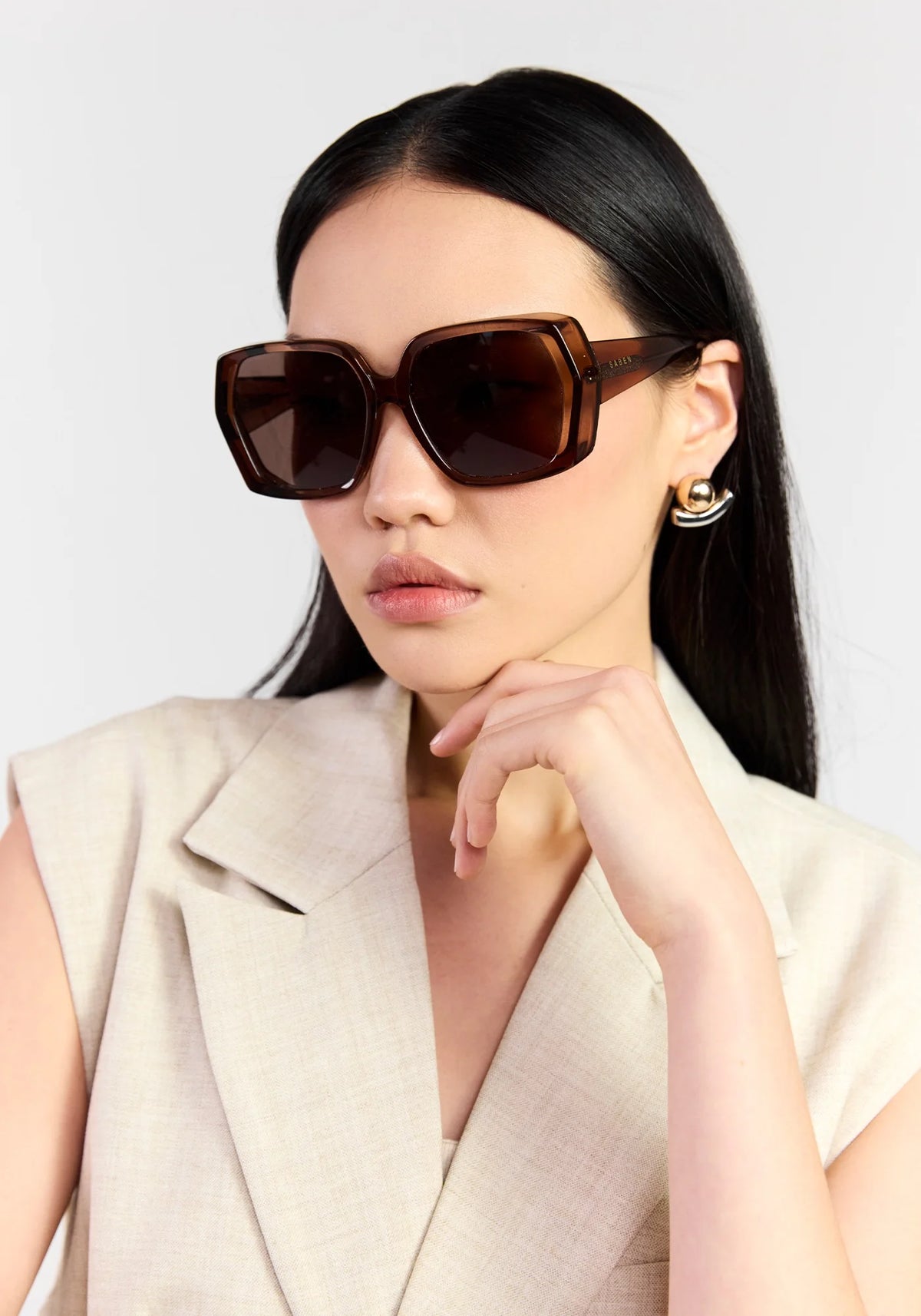 Saben Remi Sunglasses Sheer Brown