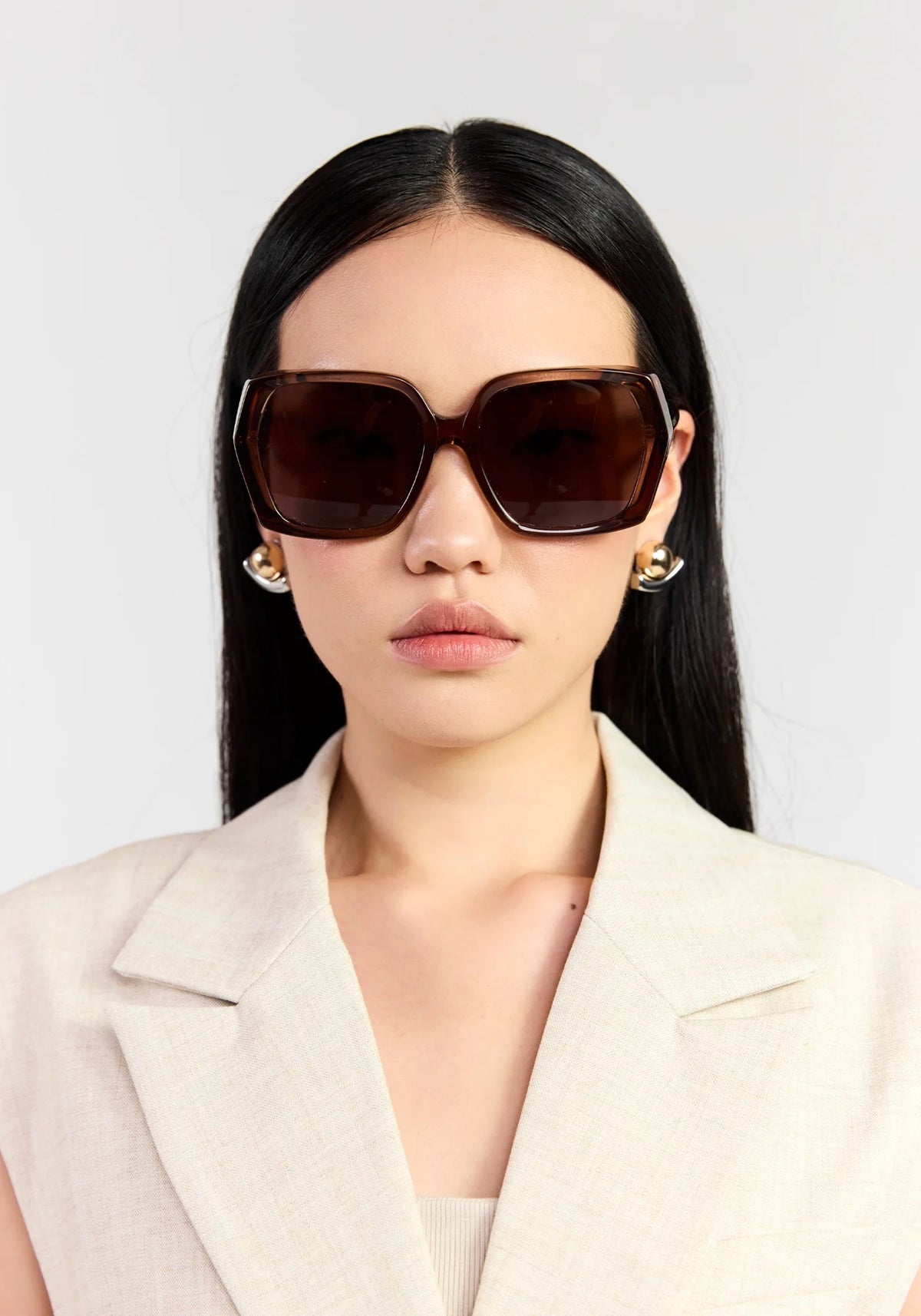 Saben Remi Sunglasses Sheer Brown