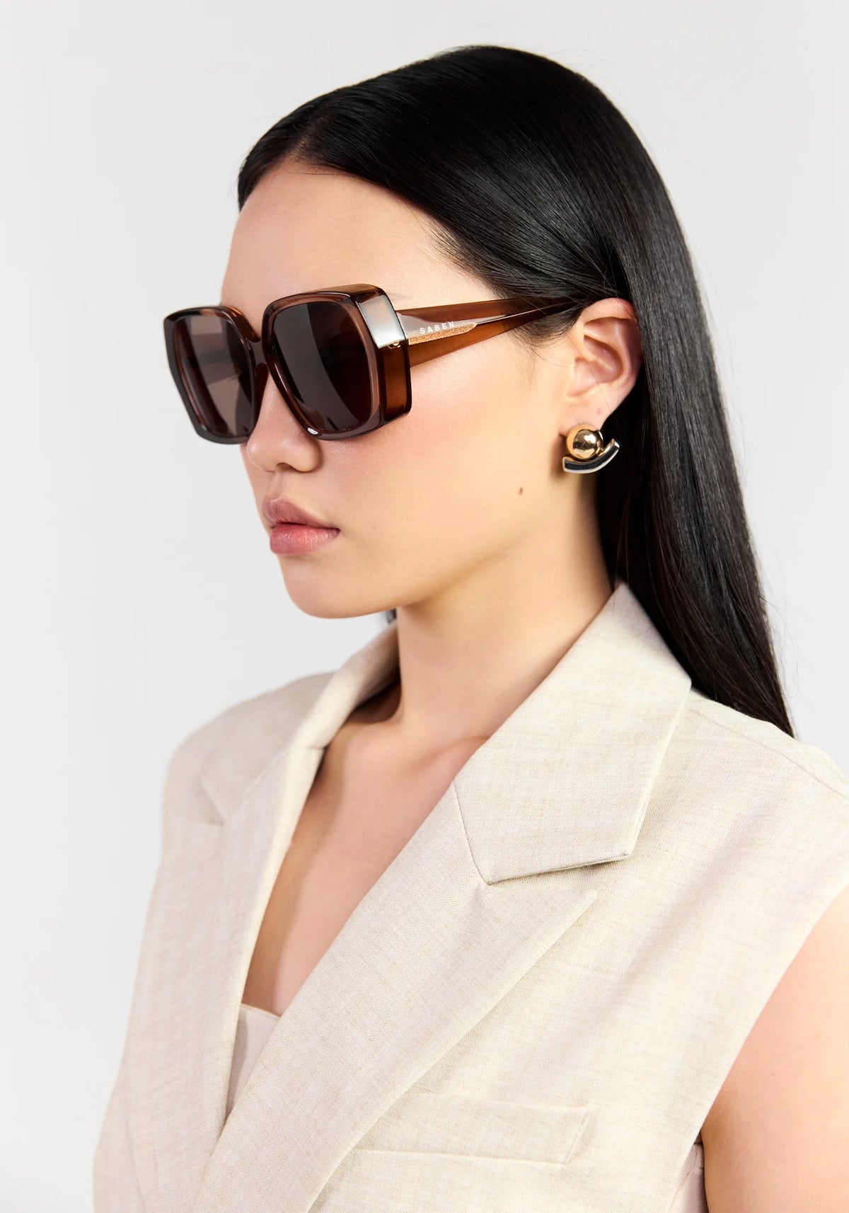 Saben Remi Sunglasses Sheer Brown