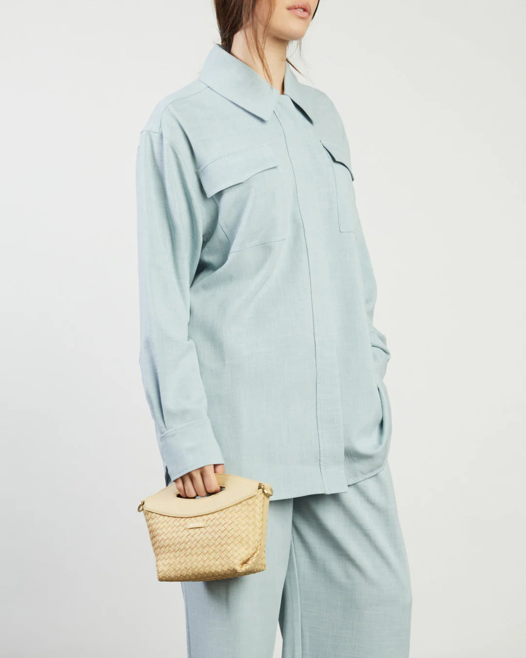 Saben Rocco Crossbody Raffia Stitched Weave