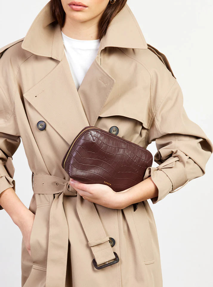 Saben Tate Pouch Espresso Croc