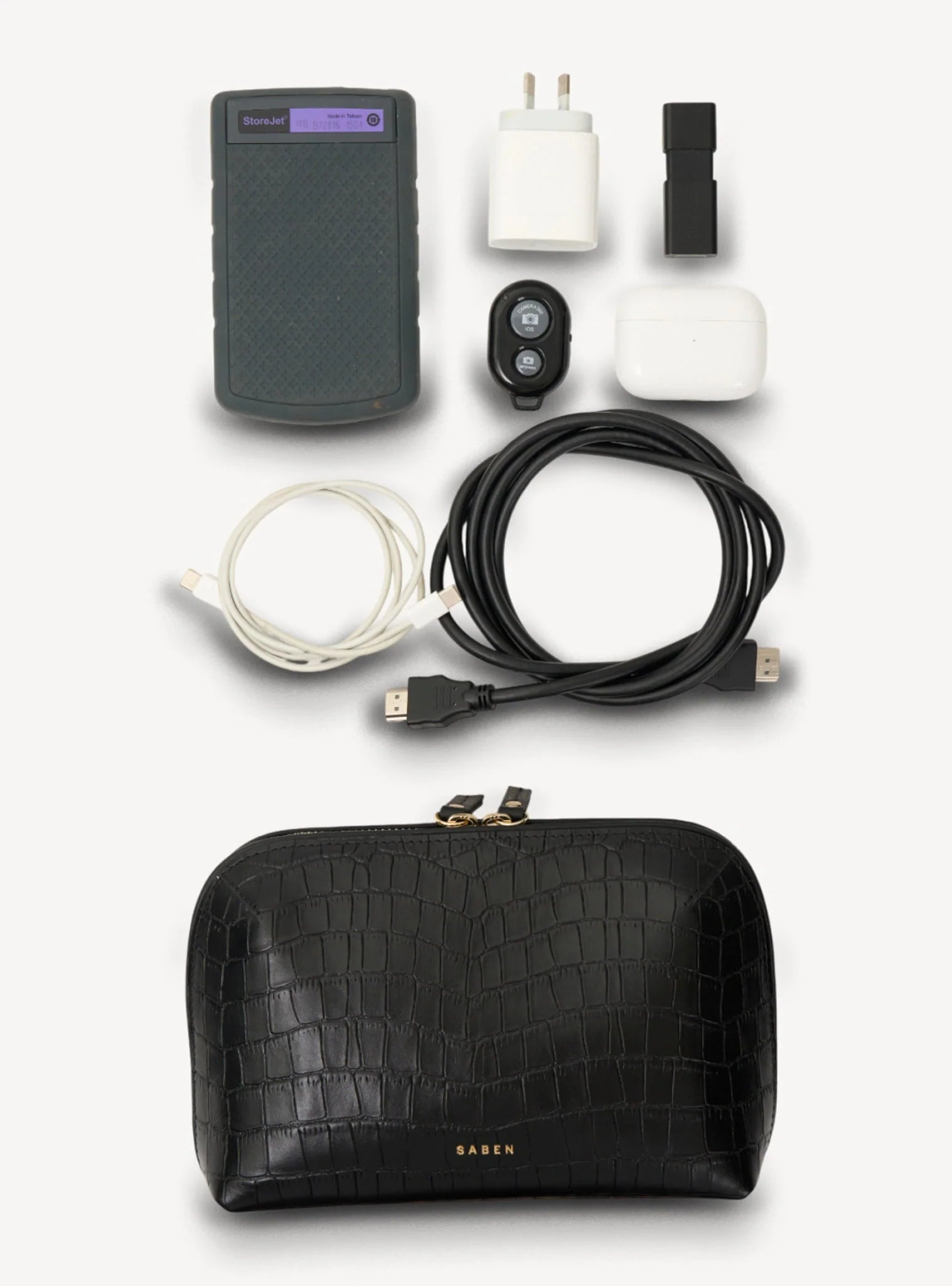 Saben Tate Tech Pouch Black Croc