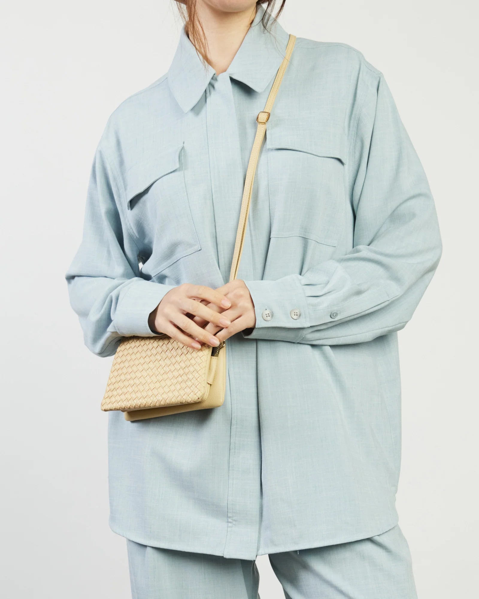 Saben Tilly Crossbody Raffia Stitched Weave