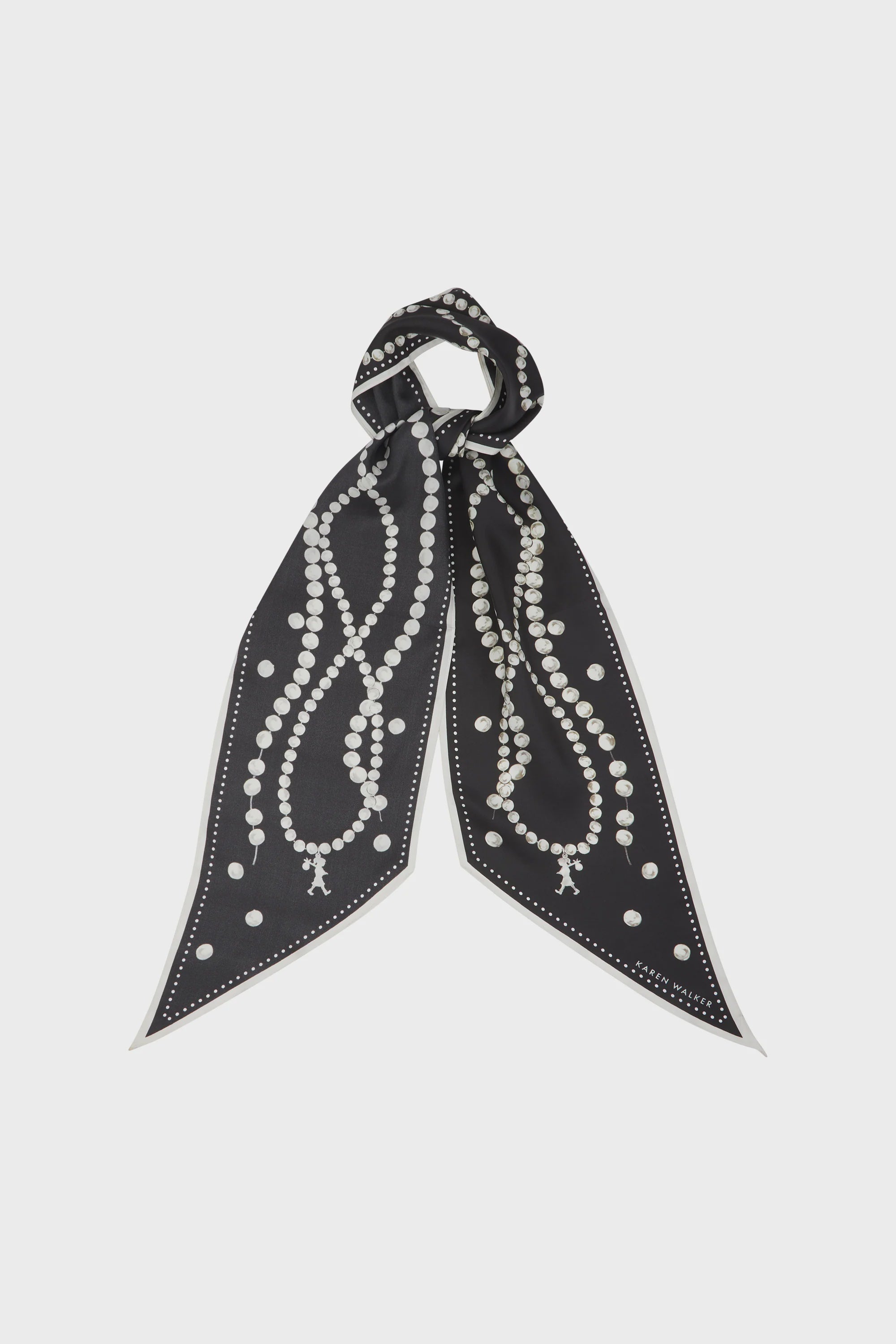 Karen Walker Runaway Pearl Sash Scarf Black
