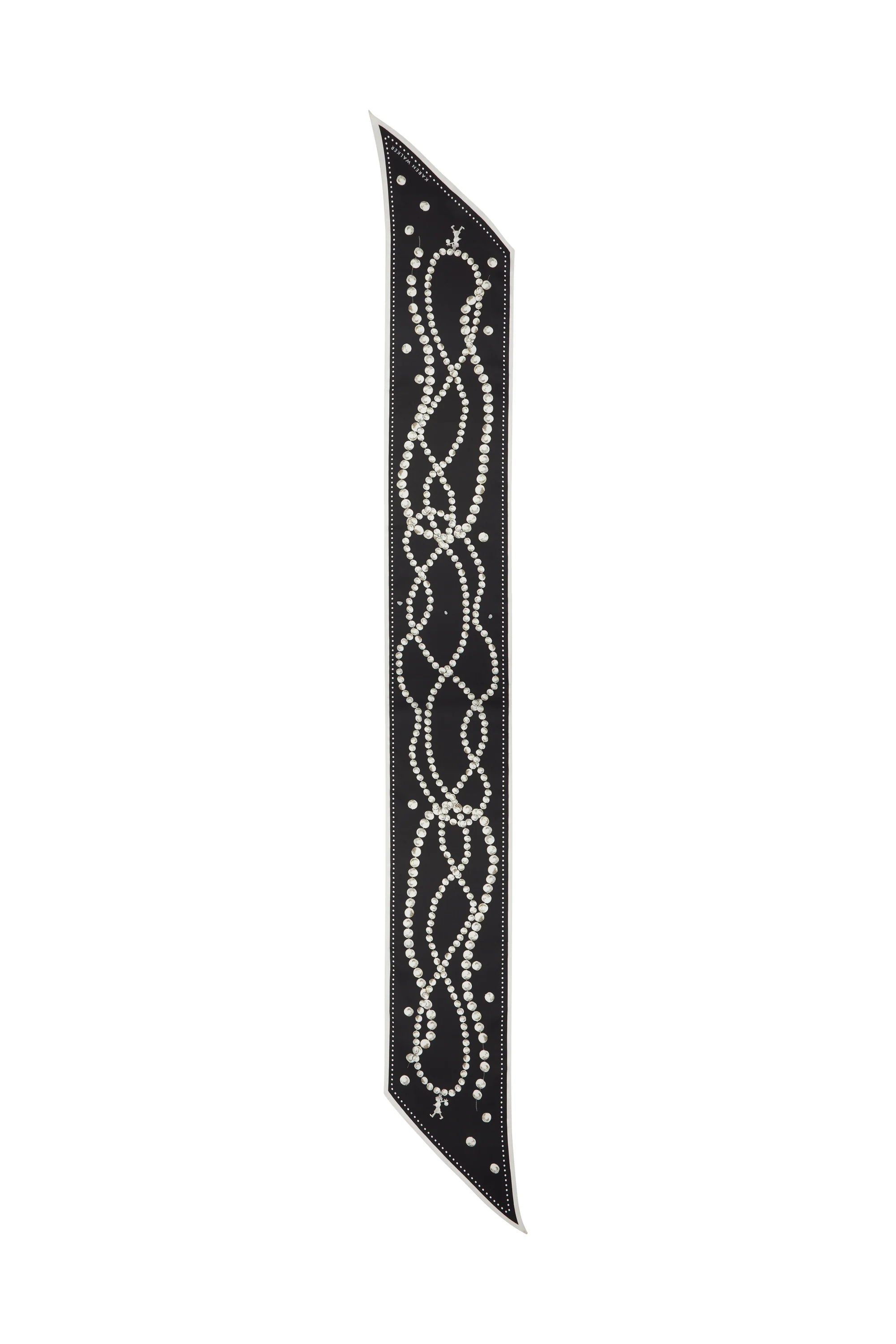 Karen Walker Runaway Pearl Sash Scarf Black