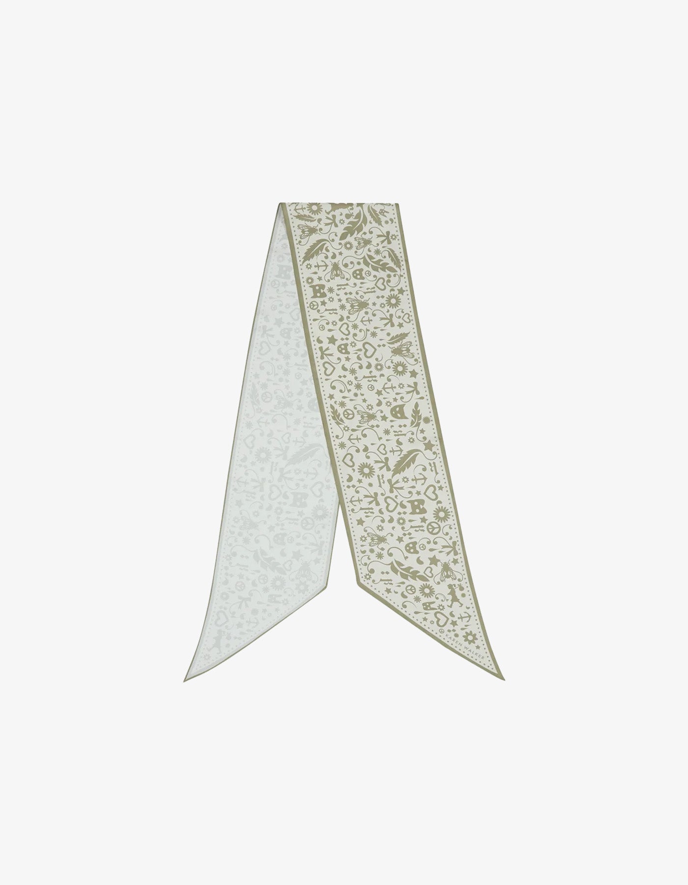 Karen Walker Filigree Sash Scarf Cream/Olive