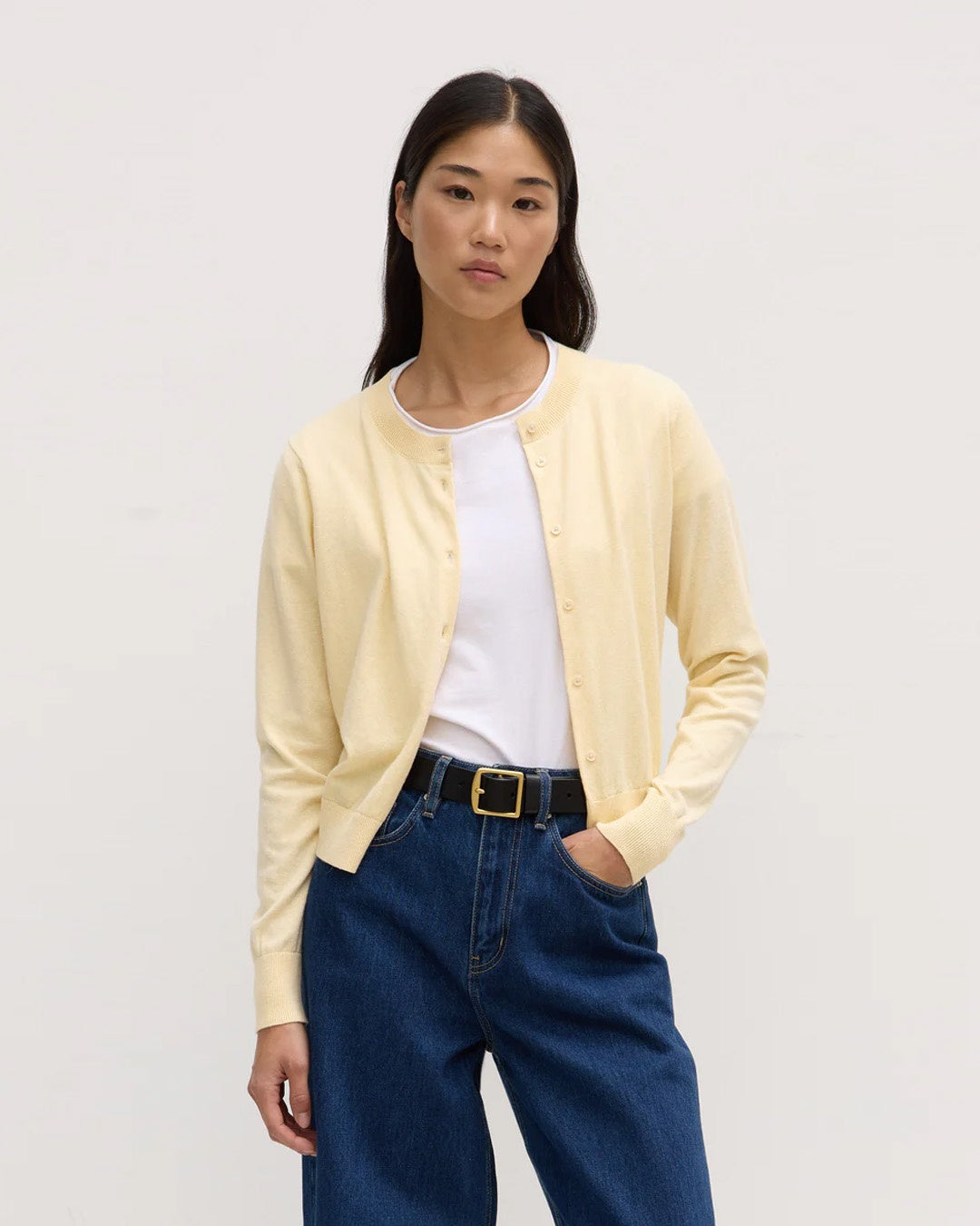 Assembly Label Semra Cotton Cashmere Cardigan Chamomile