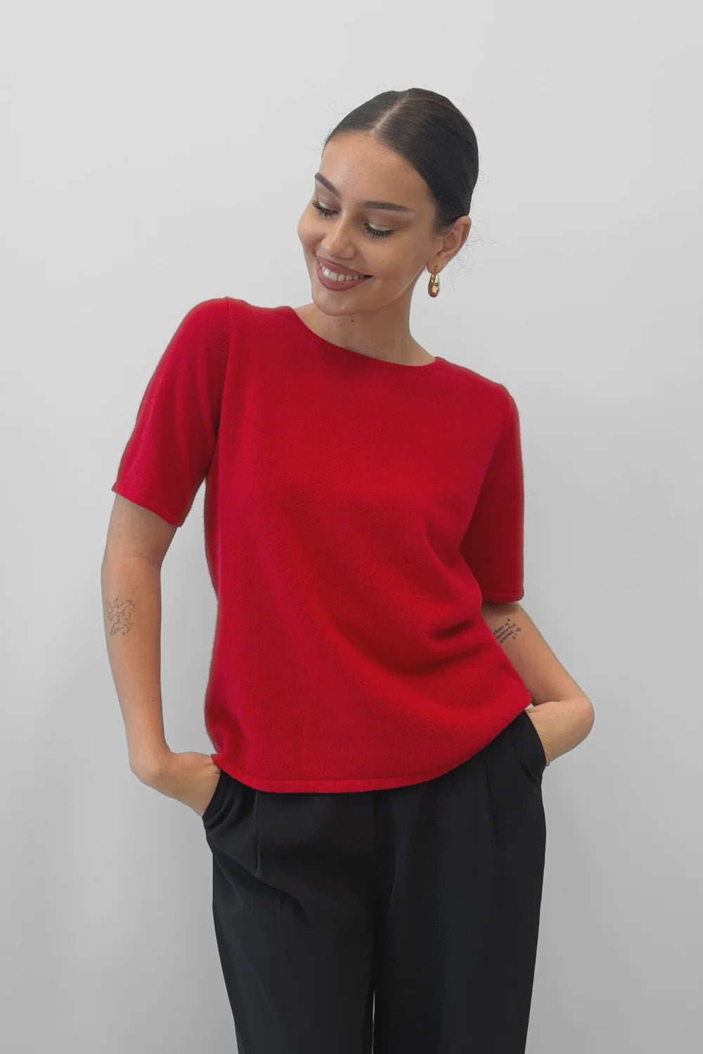 BLAK Serenity Cashmere Tee - Red