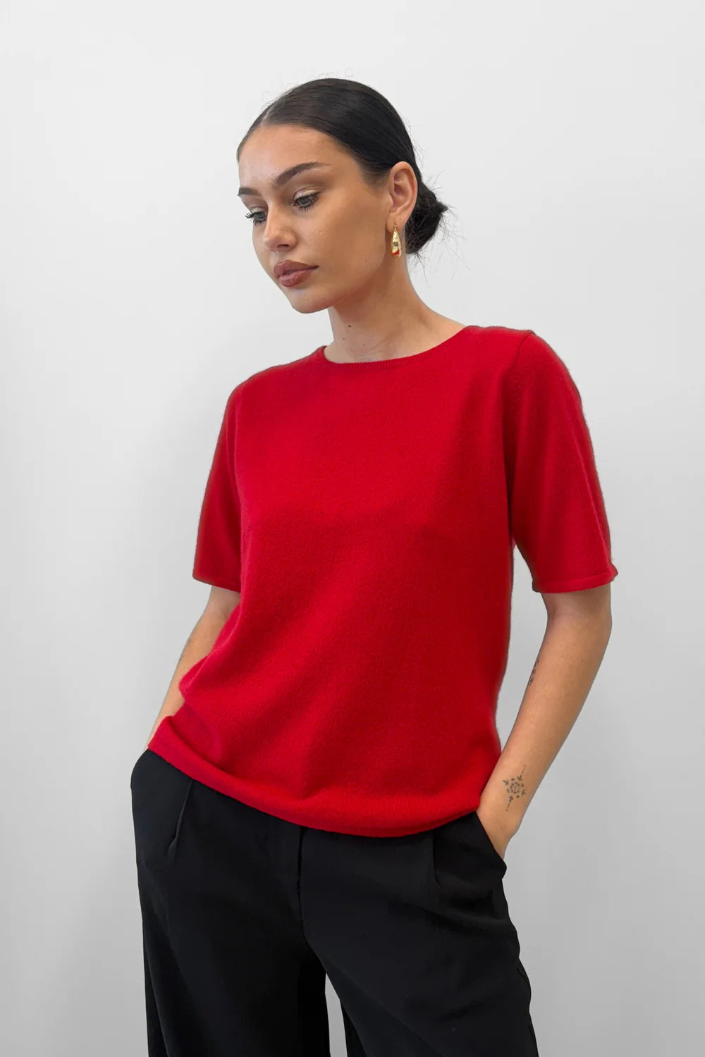 BLAK Serenity Cashmere Tee - Red