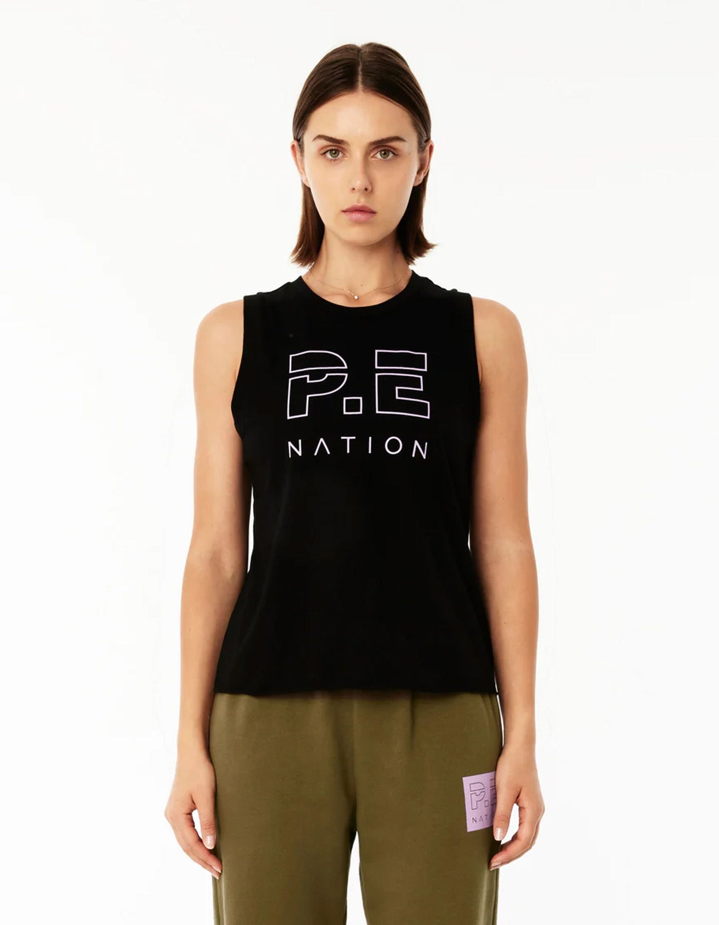 PE Nation Shuffle Tank Black/Lavender