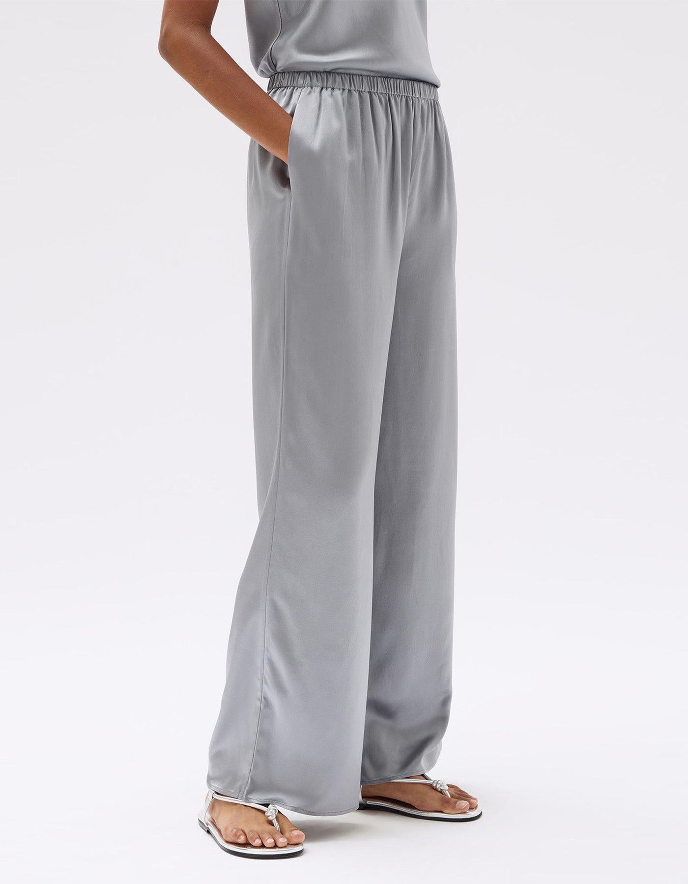 Assembly Label Ena Silk Pant Silver