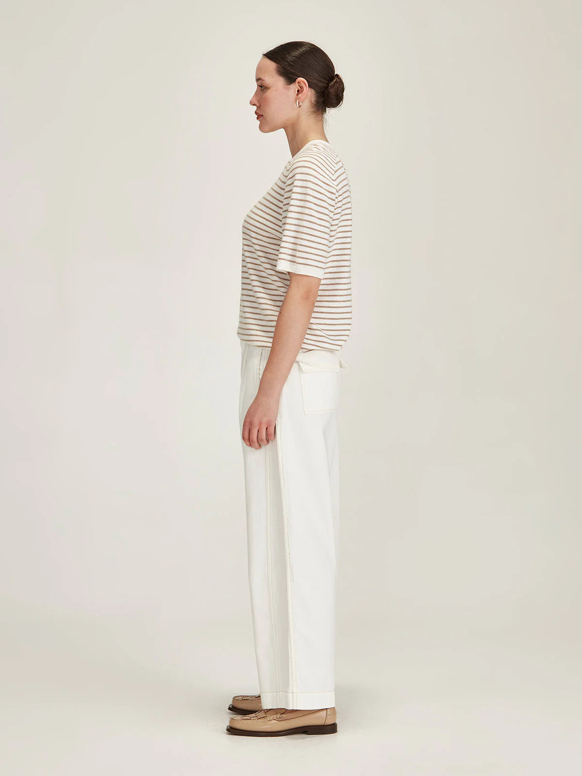 Sills Cecilia Stripe Knit Tee Snowflake/Oat