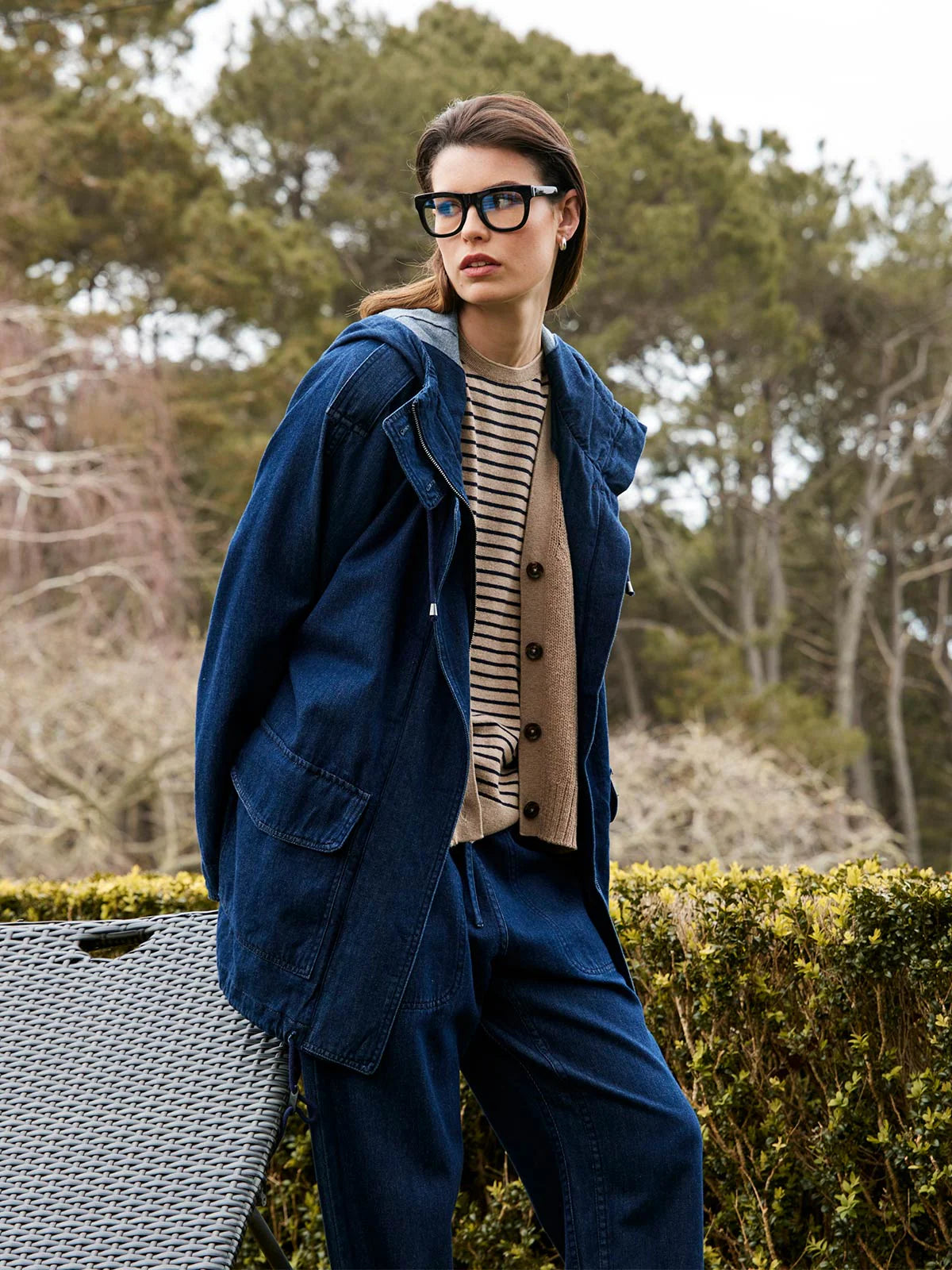 Sills Dover Denim Parka Dark Wash