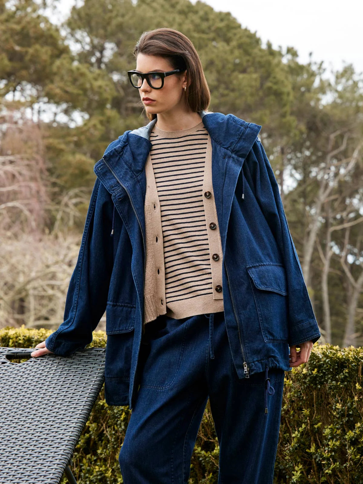 Sills Dover Denim Parka Dark Wash