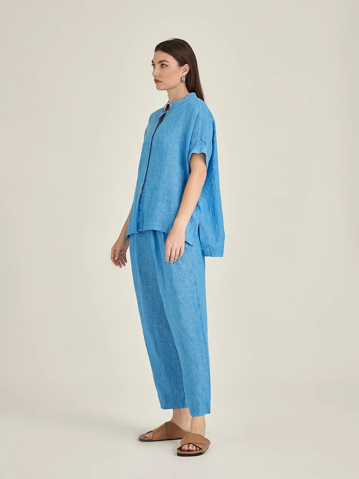 Sills Emma Linen Top Lagoon Blue