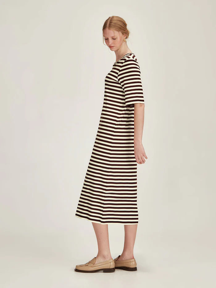 Sills Gianna Striped Dress Cocoa / Ivory