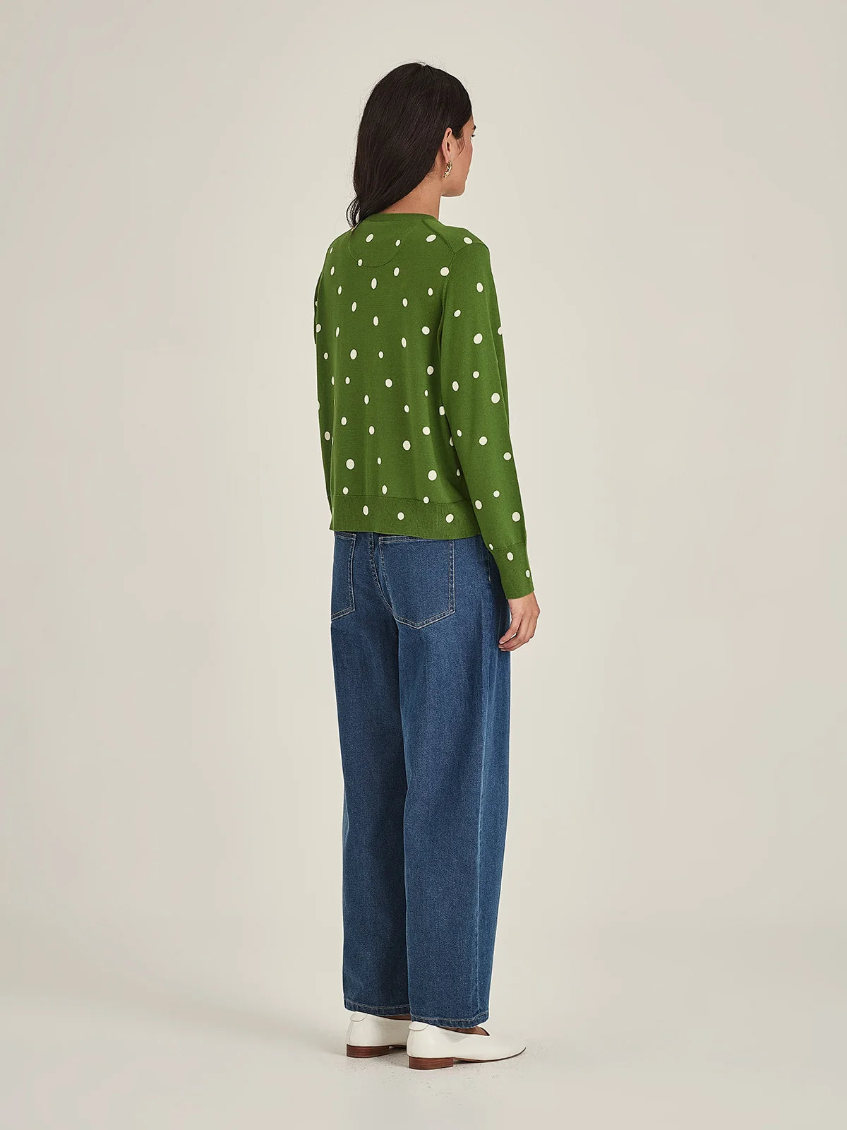 Sills Kaia Spot Cardigan Palm Green / Chalk