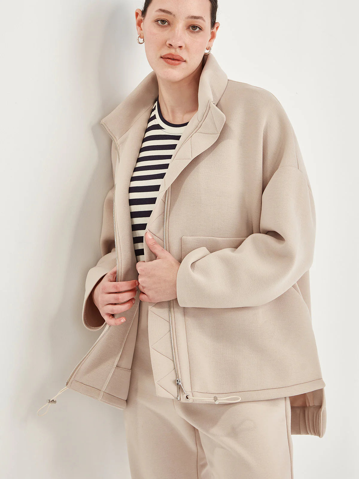 Sills Tokyo Hooded Coat Chalk