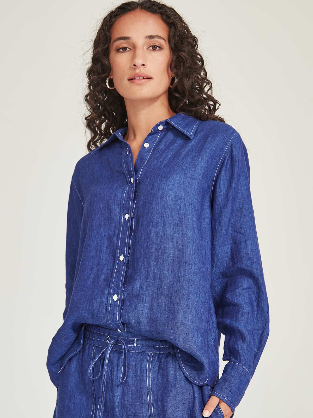 Sills Princeton Linen Shirt Iris