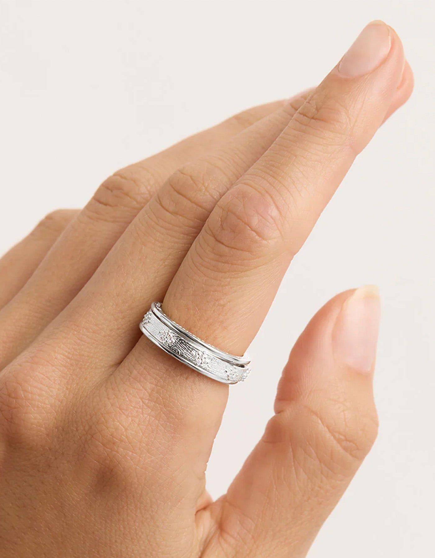 By Charlotte I am Loved Spinning Meditation Ring Silver