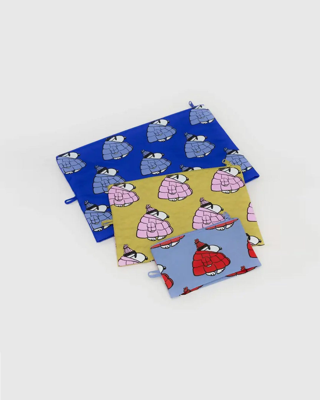 Baggu Flat Pouch Set Of 3 Puffer Snoopy