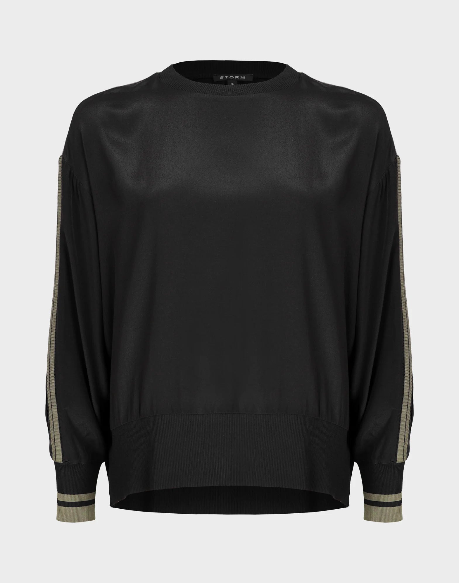 Storm Contrast Rib Top Black