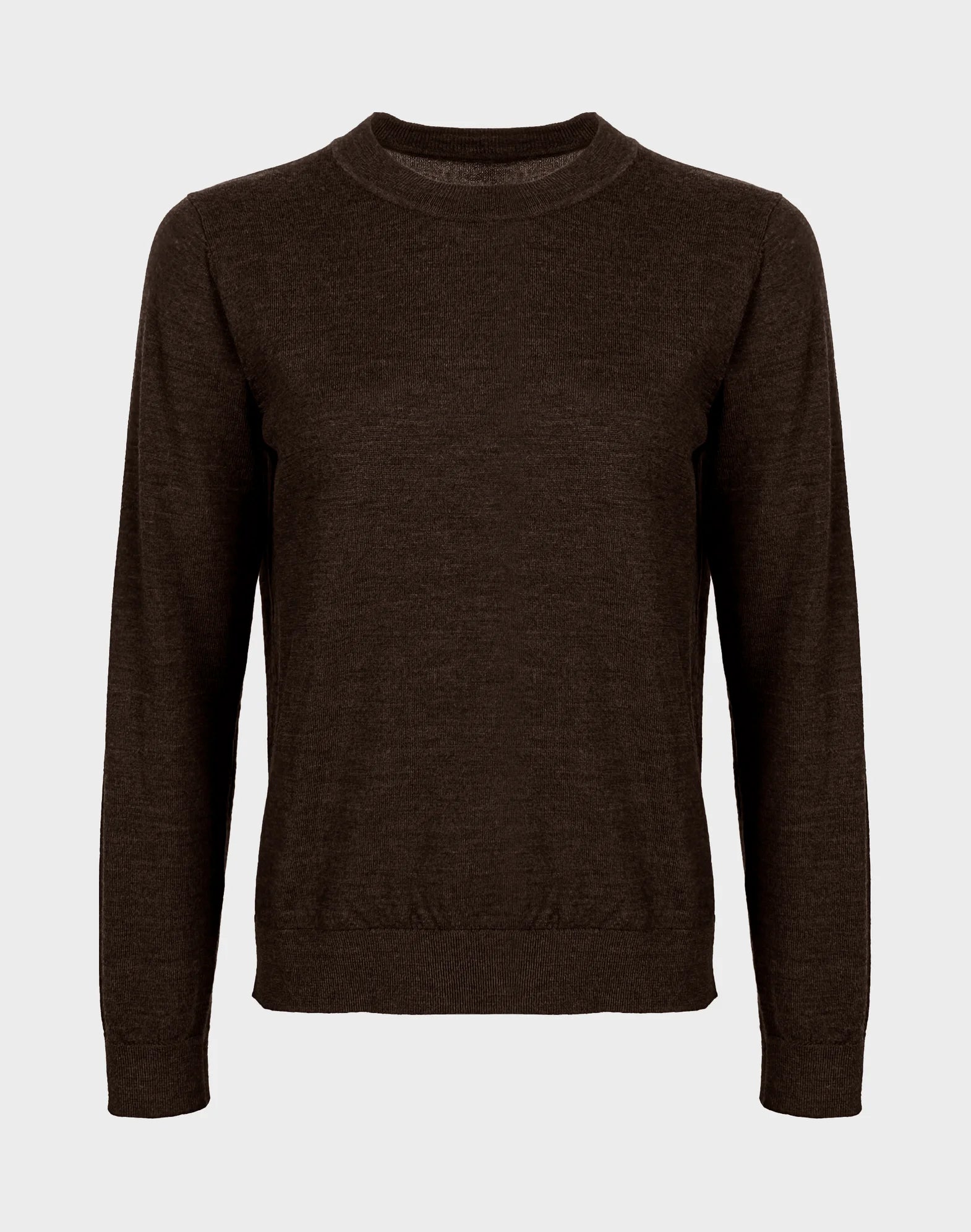 Storm Merino Long Sleeve Classic Sweater Chocolate