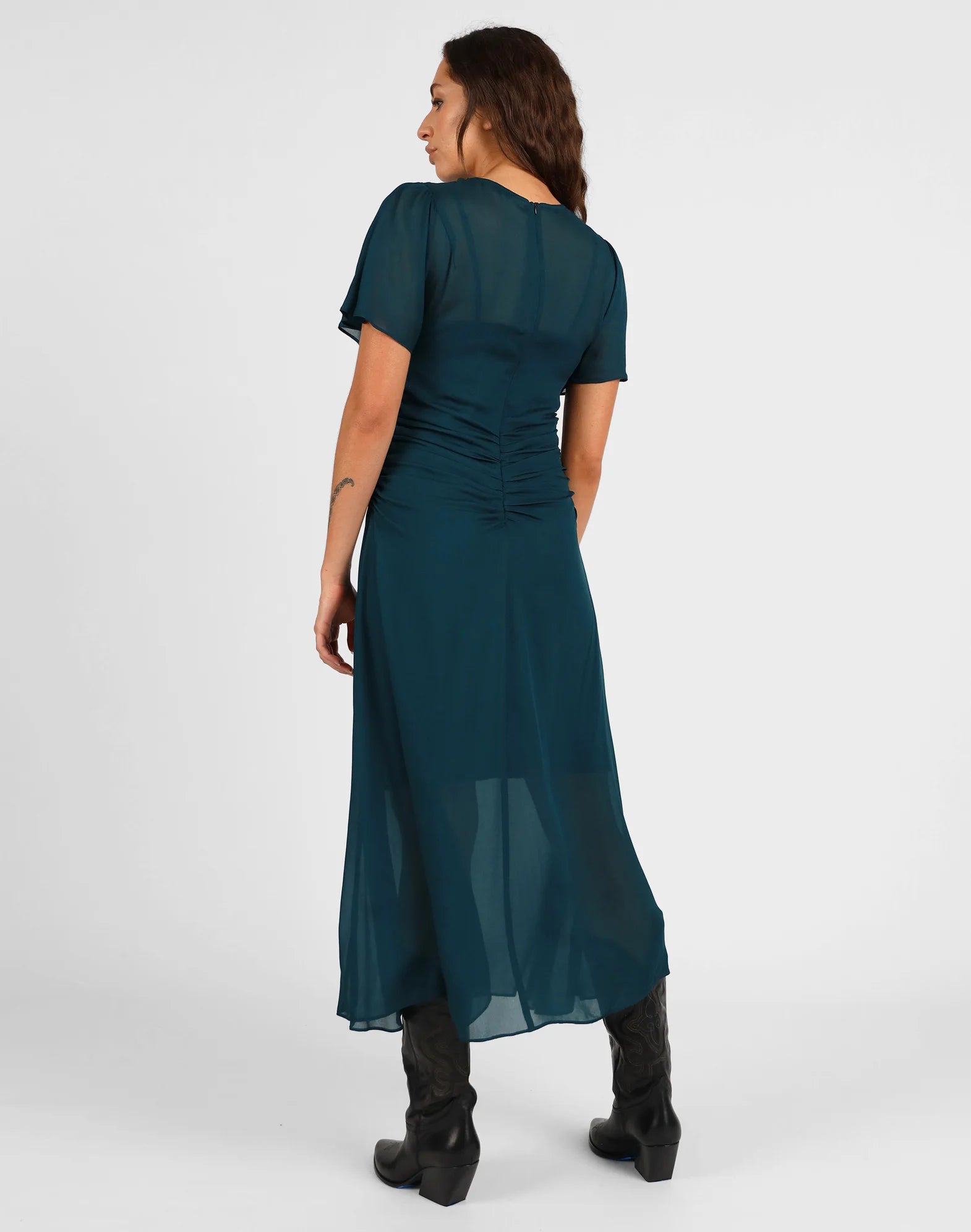 Storm Ruched Dress Petrol