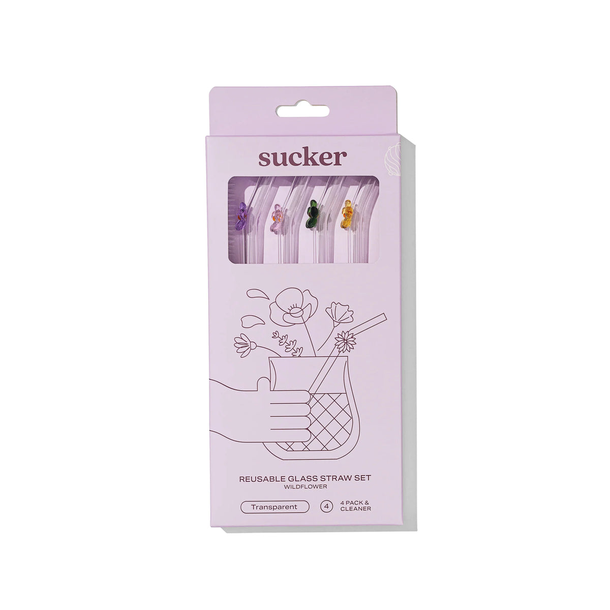Sucker Wildflower Glass Straws
