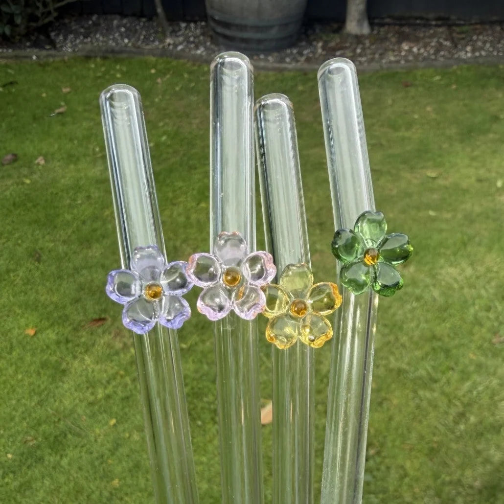 Sucker Wildflower Glass Straws
