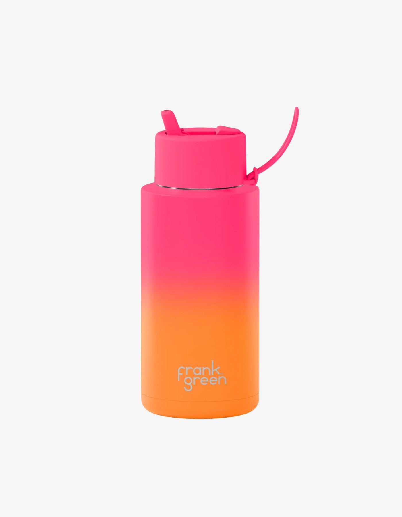 Frank Green 34oz SS Ceramic Reusable Bottle Gradient Summer Sunset Flip Straw Lid