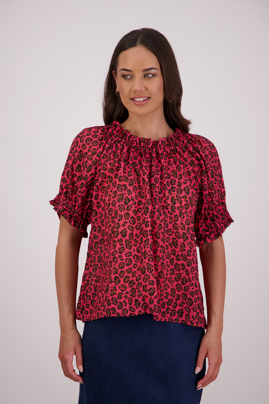 Briarwood Teddy Top Ramie Animal Print