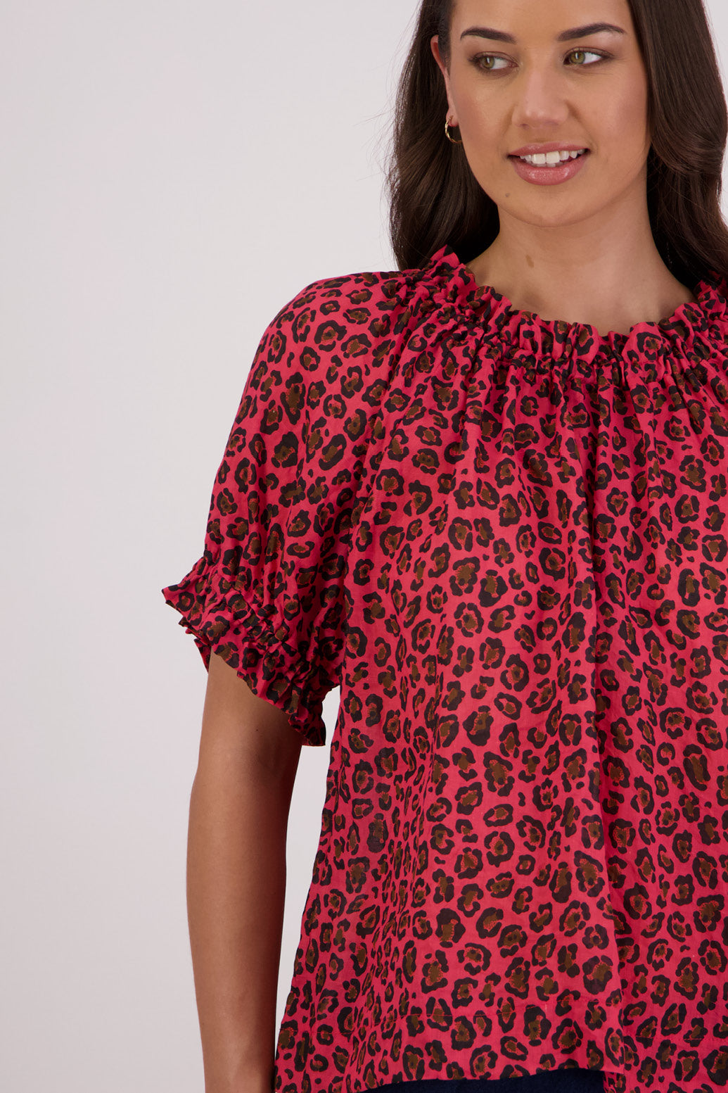 Briarwood Teddy Top Ramie Animal Print