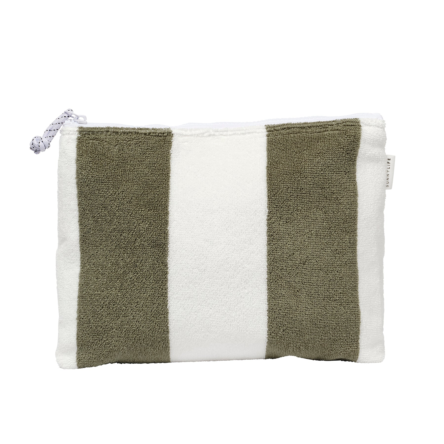 Sunnylife Terry Beach Pouch The Vacay Olive Stripe