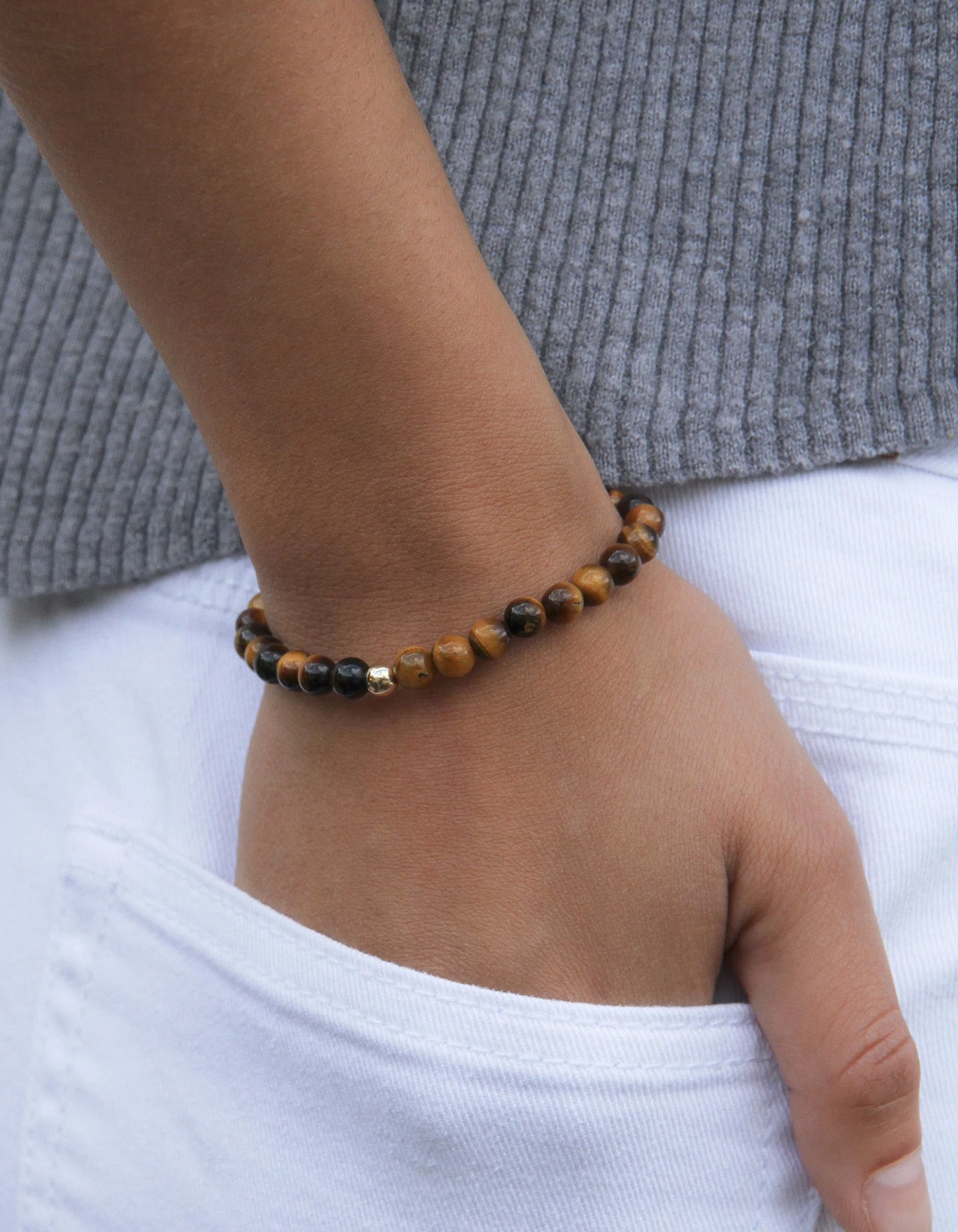 Vania Amuleto Tigers Eye Bracelet Gold Filled