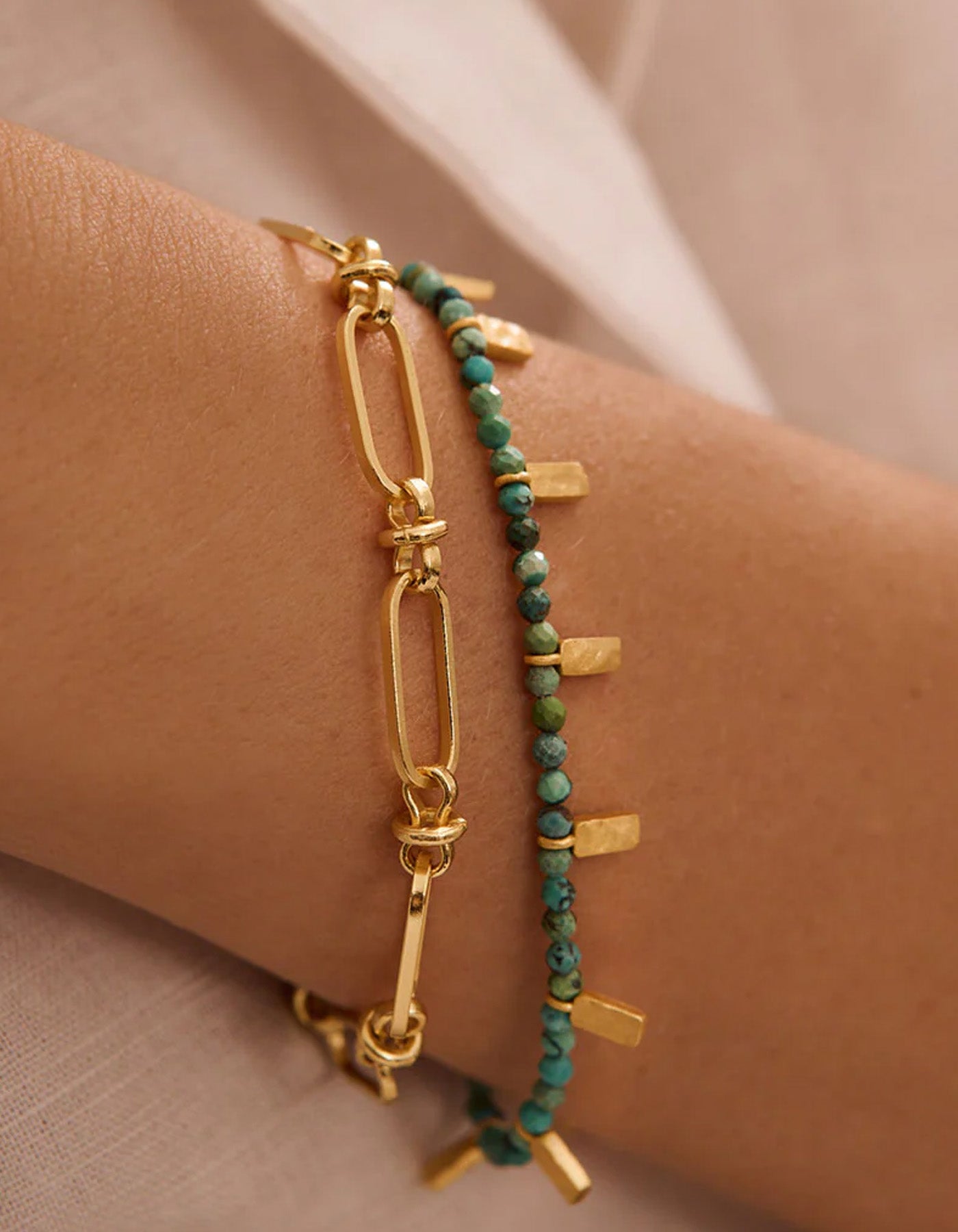 Murkani Turquoise Bracelet Gold Plate