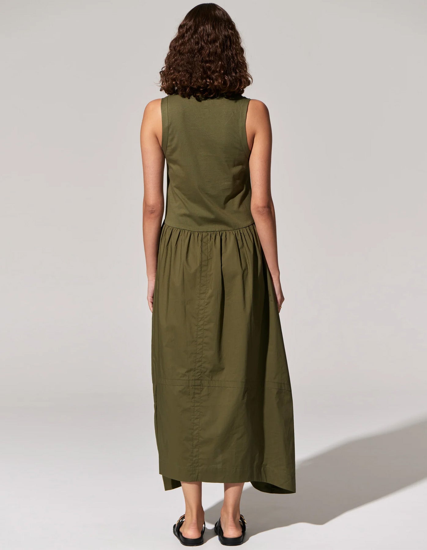 POL Toya Tank Dress Khaki