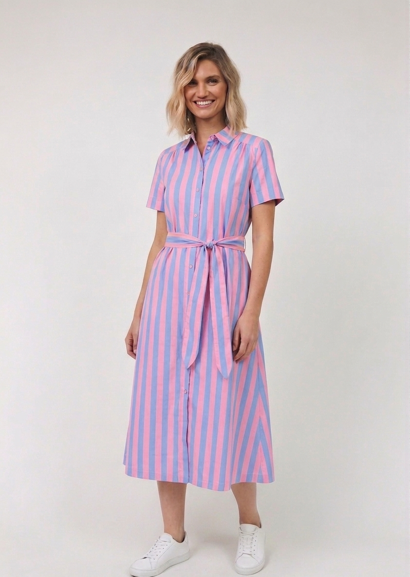 Lollys Laundry Tulle Dress Pink/Blue Stripe SS
