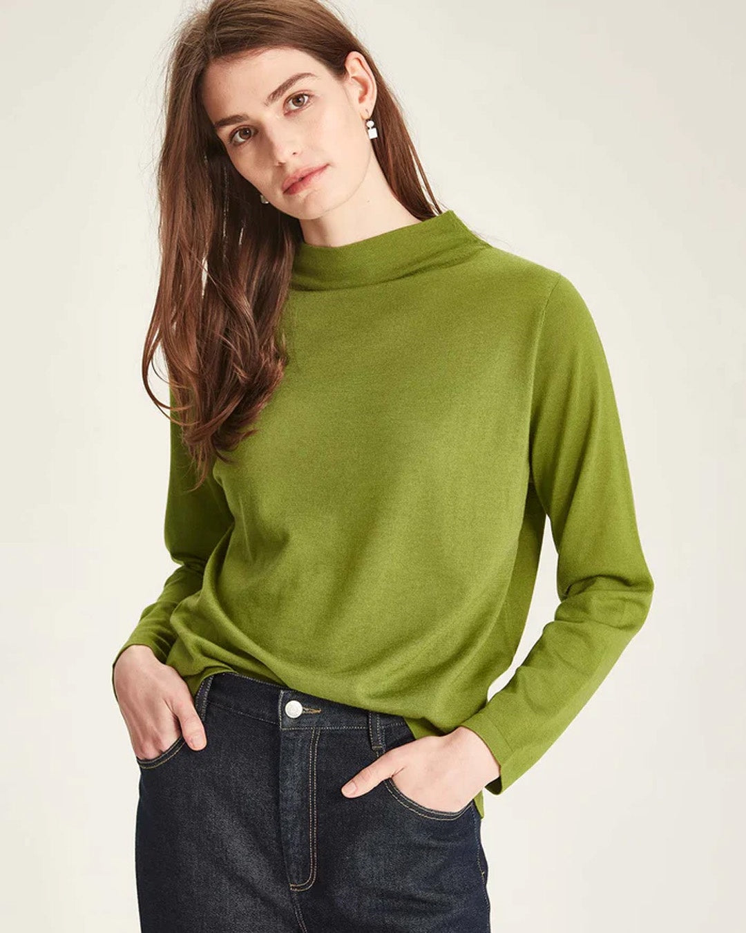 Sills Vardo Merino  Funnel Neck Kelp