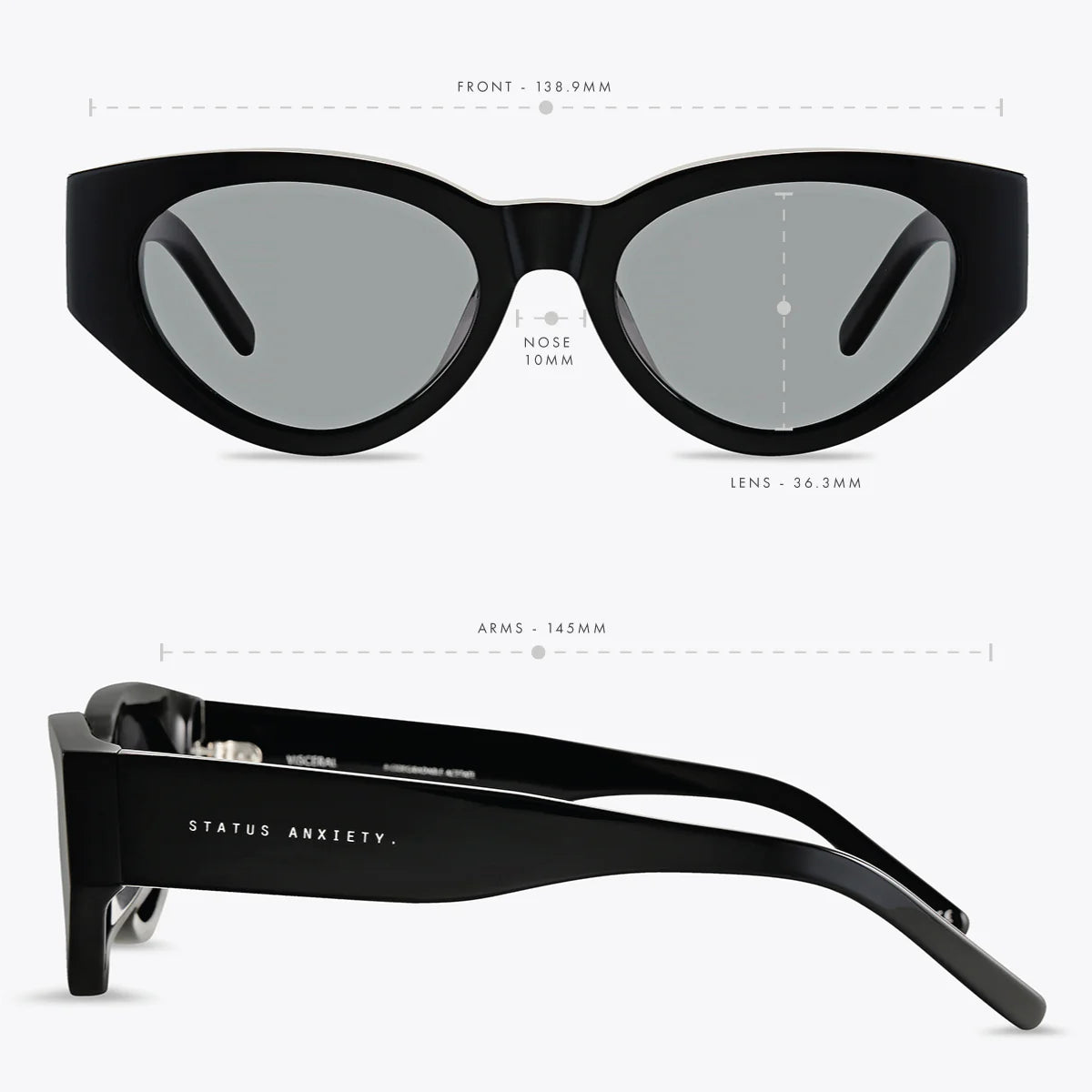 Status Anxiety Visceral Black Sunglasses